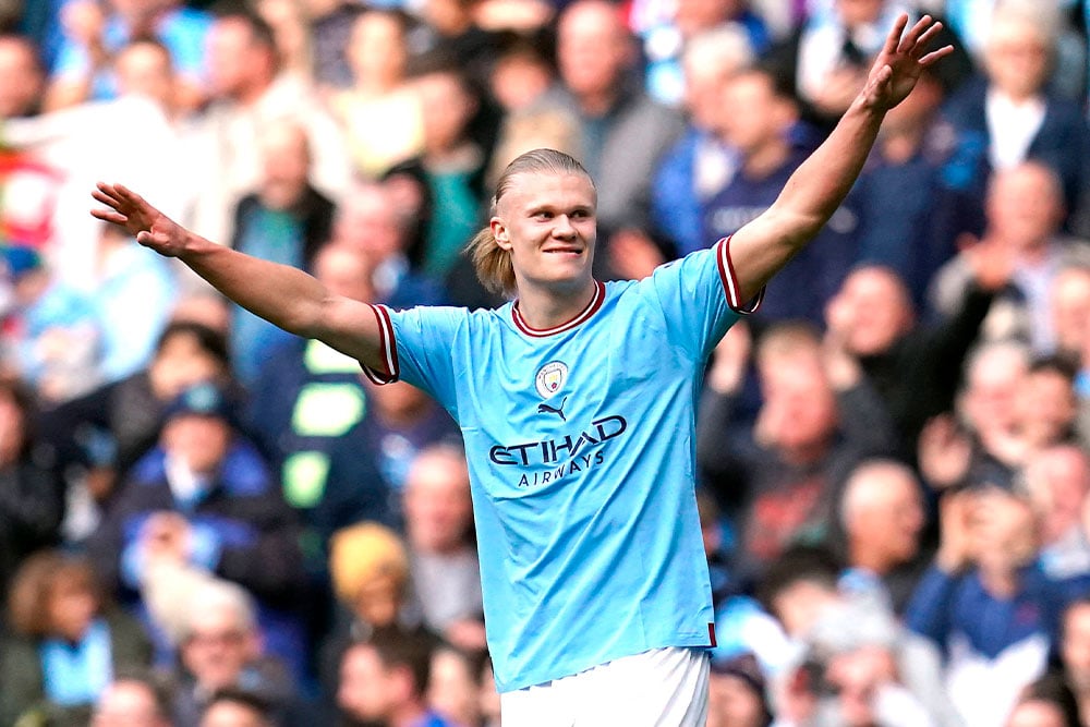 Haaland del Manchester City en un partido Novibet