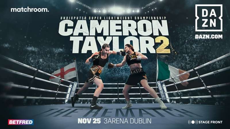 A promo poster for the Taylor v Cameron fight