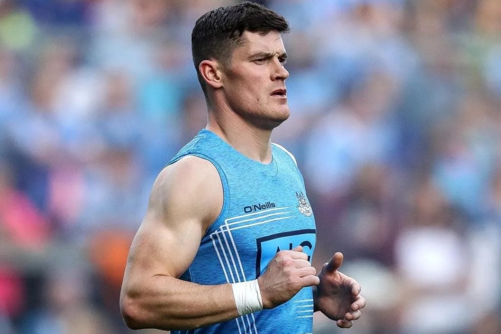 Diarmuid Connolly warming up before a football game