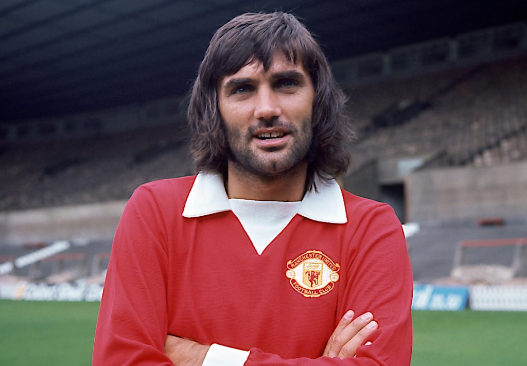 A photo of George Best in a Manchester United kit