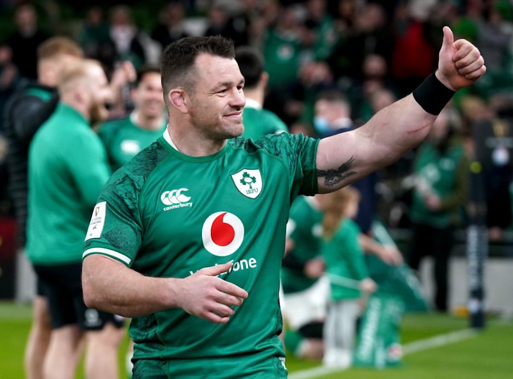 Cian Healy celebrating after the game