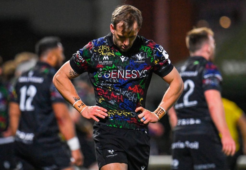 Connacht players reacting to defeat