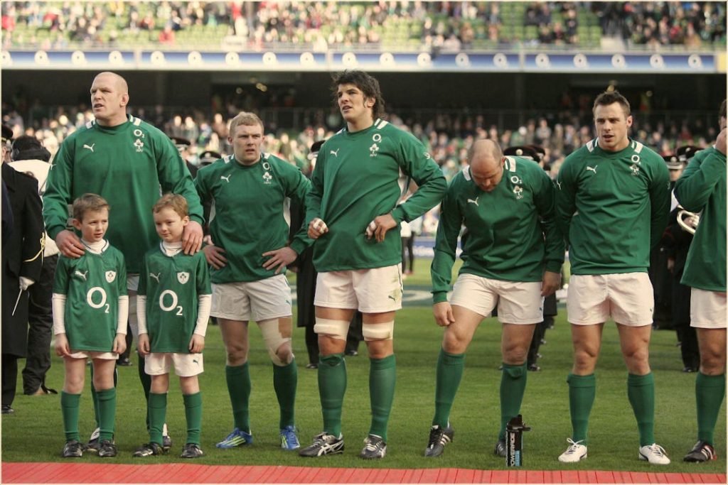Paul O’Connell in a team line up before a match
