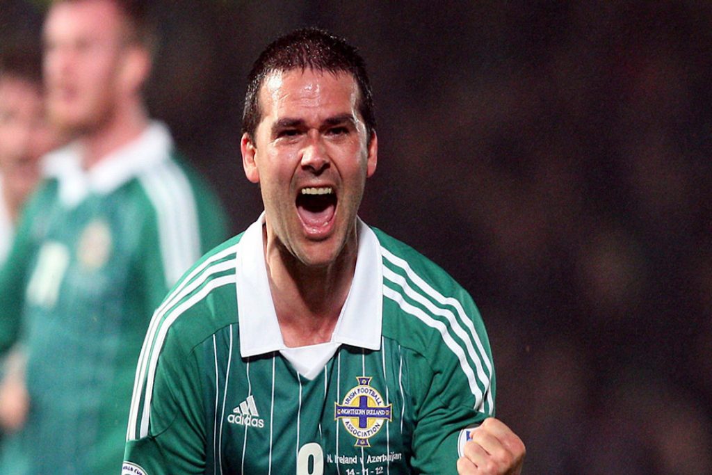 David Healy celebrating in the national team