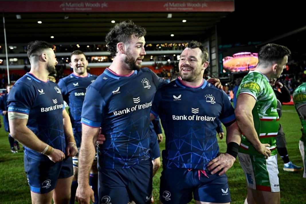 Leinster Rugby players talking after a game