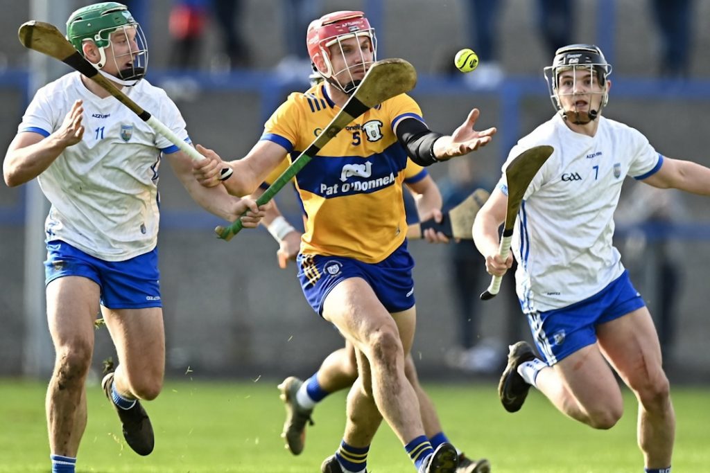 Clare hurler lining up a big strike with the hurley
