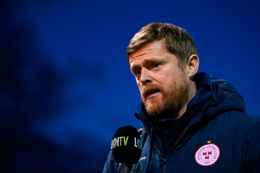 Damien Duff talking to the press