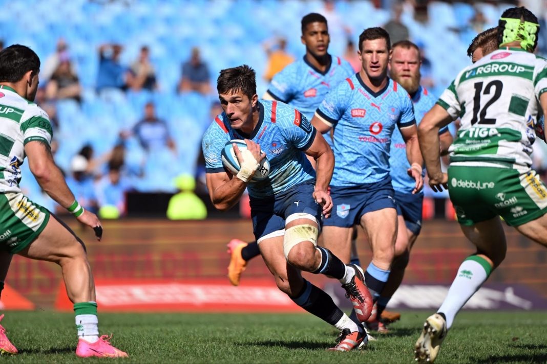 Bulls rugby player running with the ball