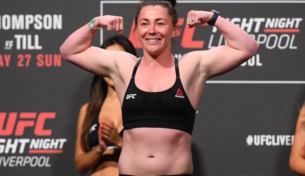 Molly McCann weighing in ahead of her fight.