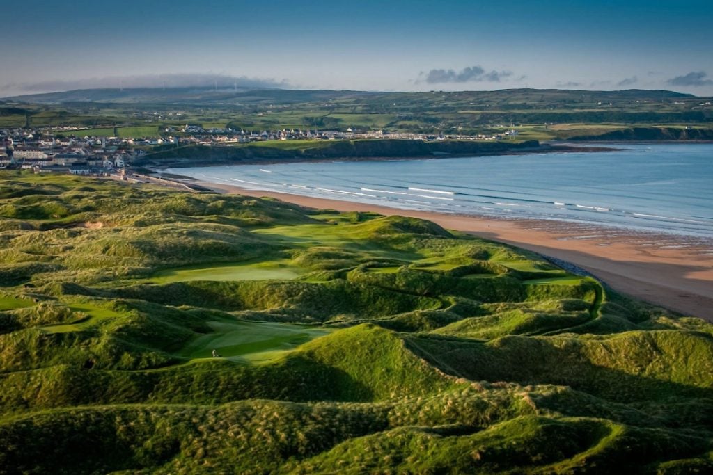 The incredibly green rolling hills surrounding the Lahinch Golf Club