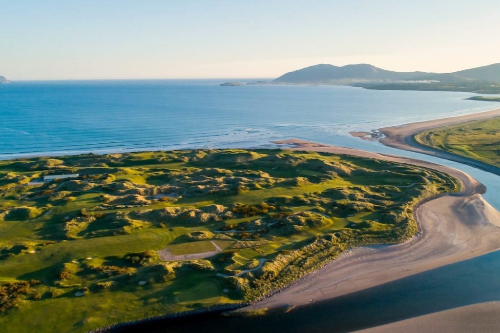 An aerial photo of the Waterville Golf Links golf course