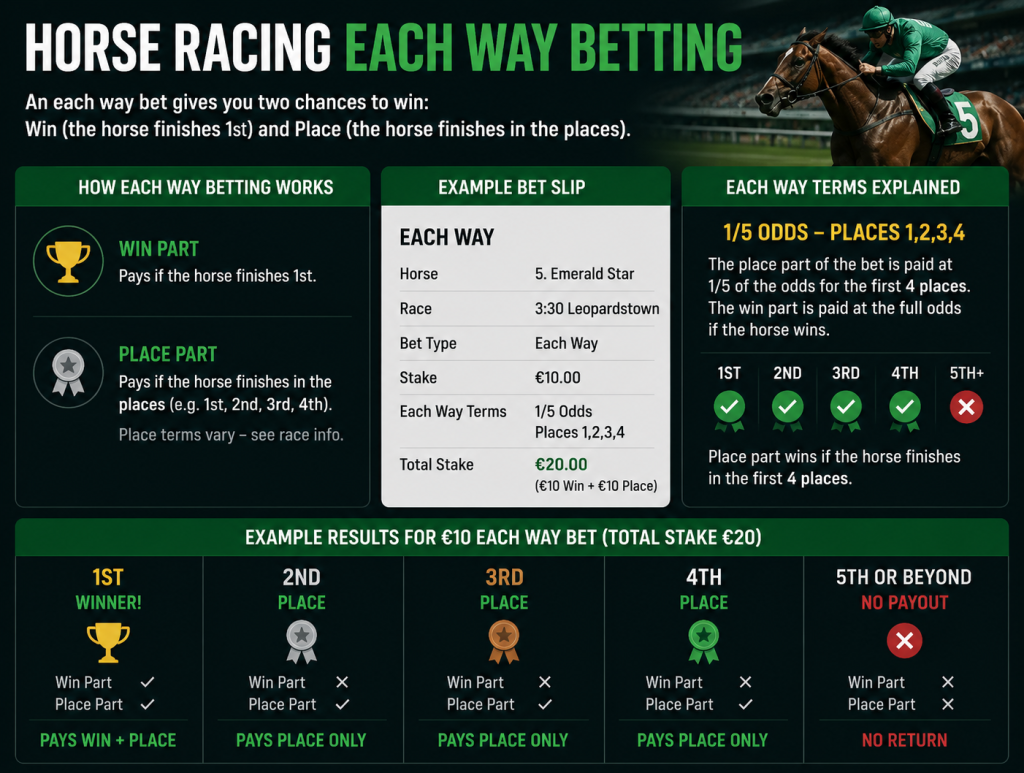 A diagram explaining an each way bet
