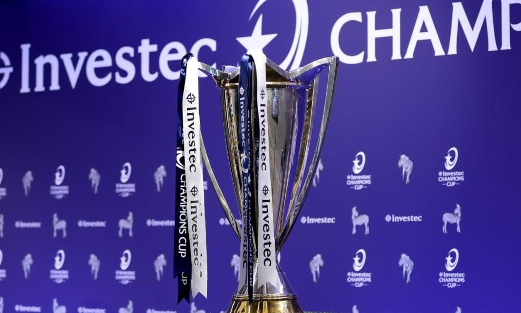 A photo of the Investec Champions Cup on display