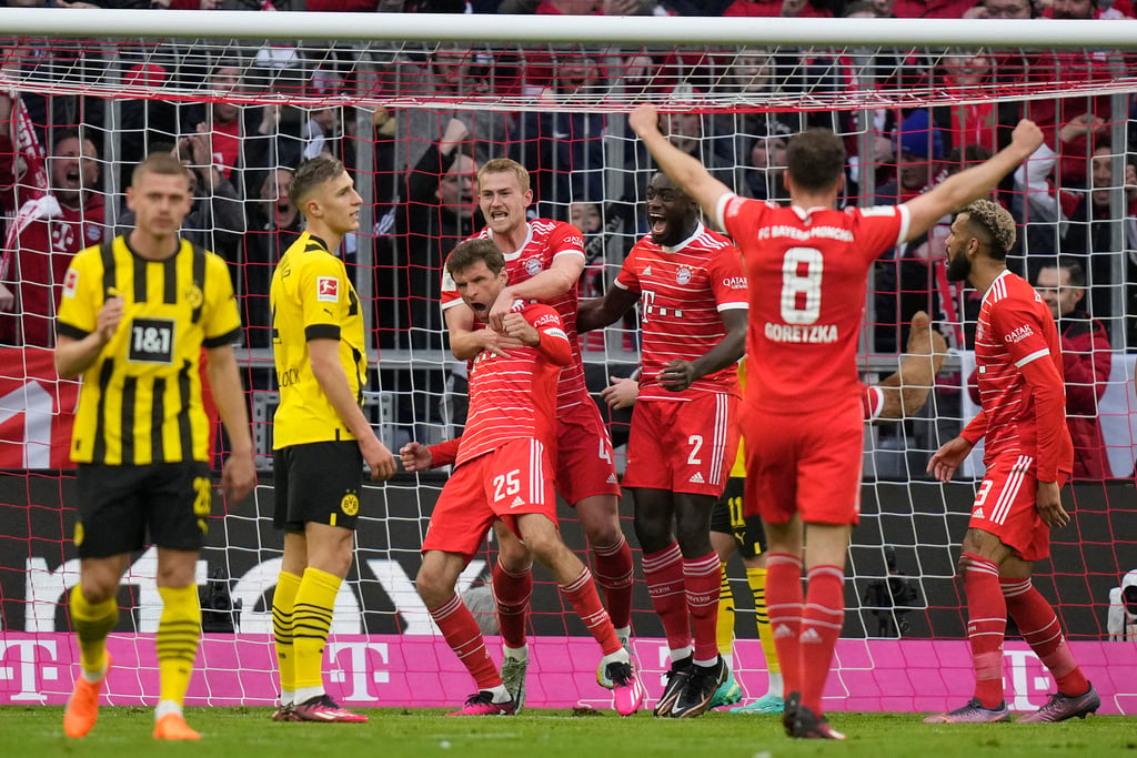 Bayern celebrating a win against Dortmund