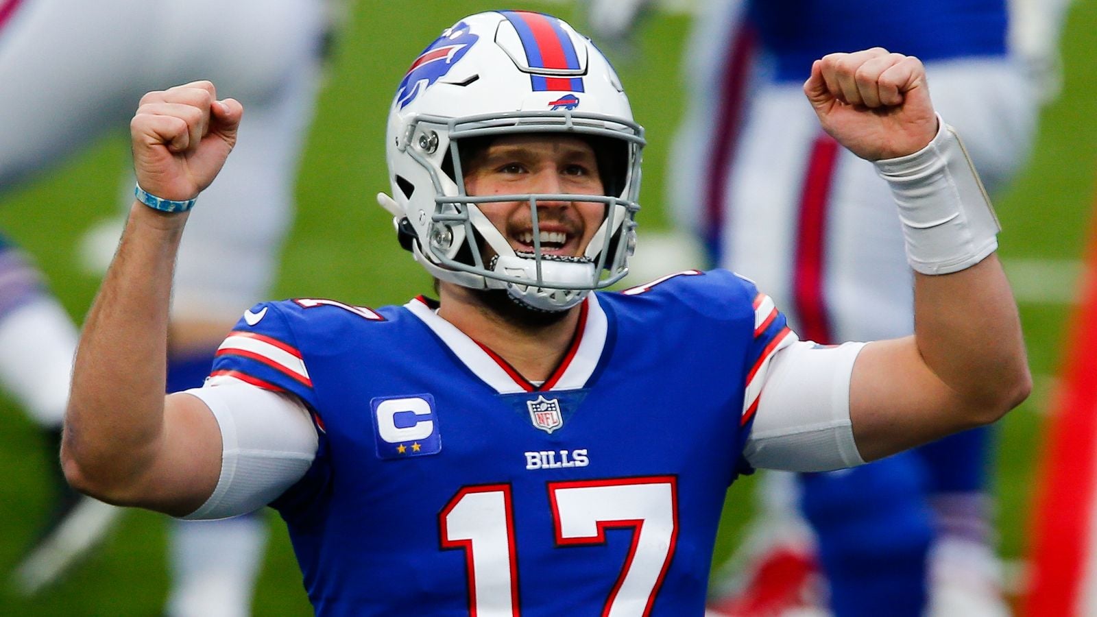 Josh Allen celebrating a TD